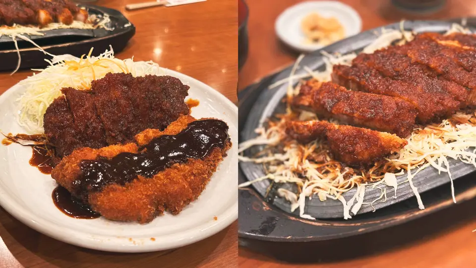 Wir bestellten das Waraji Tonkatsu und das Sizzlin’ Premium Ribeye Tonkatsu